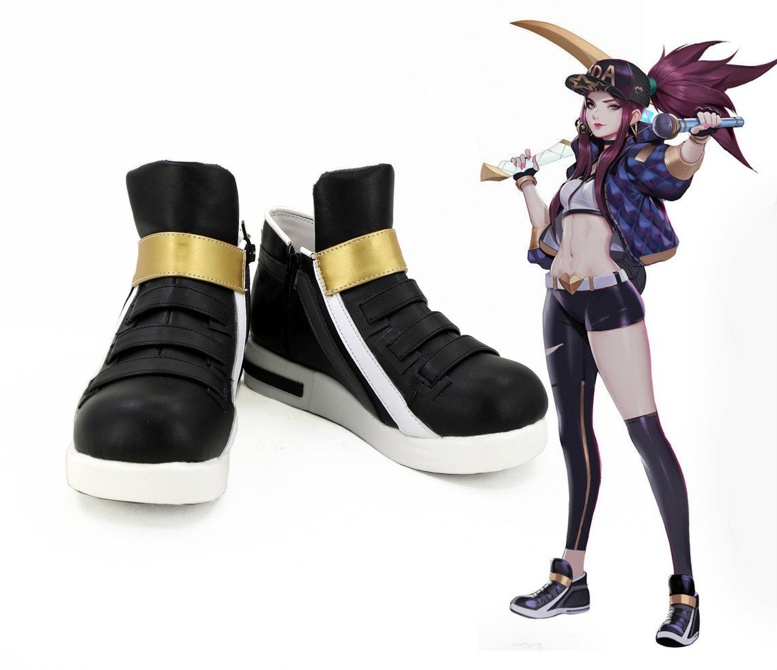 LOL K.DA Akali Skin Haut League of Legends Cosplay Schuhe Schwarz - cosplaycartde