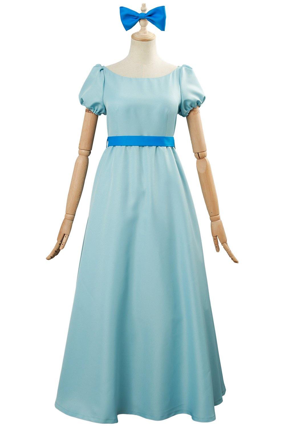Nimmerland Peter Pan Wendy Kleid Cosplay Kostüm Blau - cosplaycartde