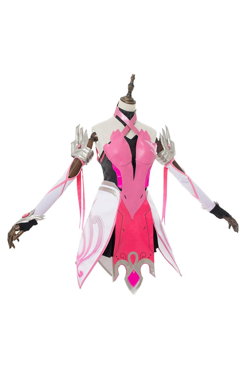 Overwatch Mercy Angela Ziegler Cosplay Kostüm Rosa Kleid - cosplaycartde