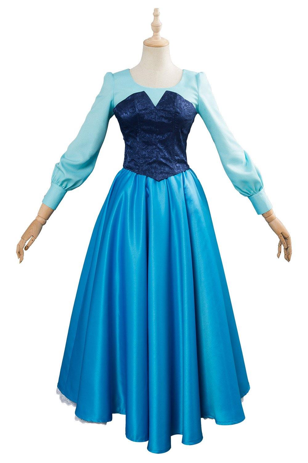 The Little Mermaid Arielle die Meerjungfrau Kleid Cosplay Kostüm Blau Kleid - cosplaycartde