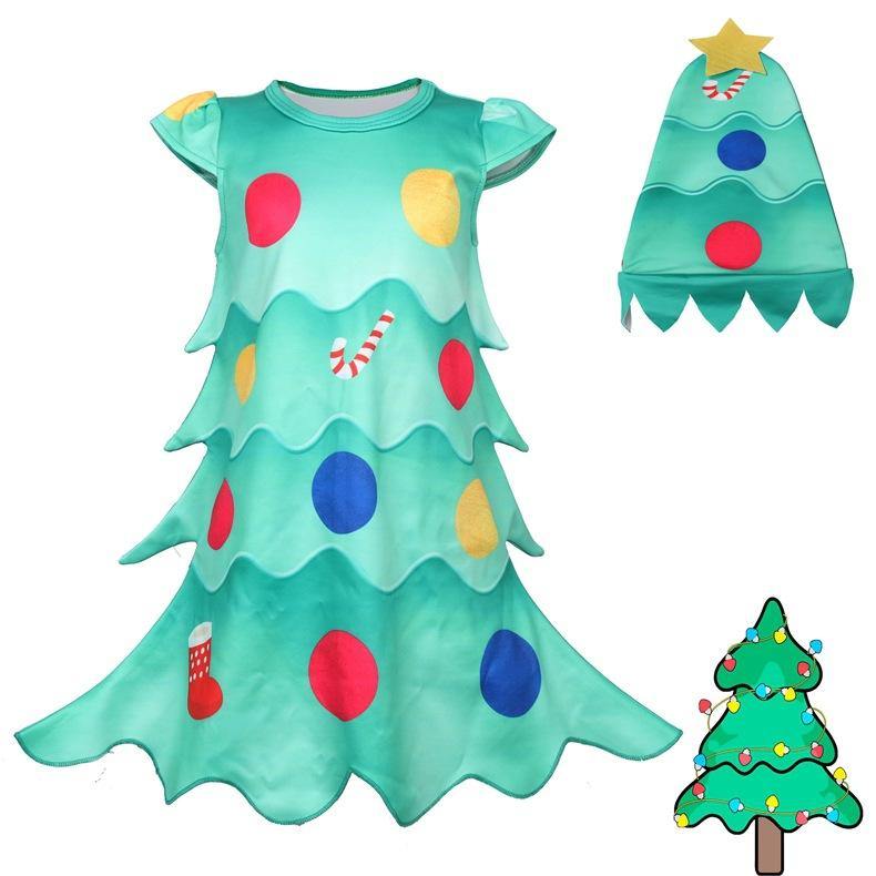 Weihnachtskostüme Mädchen Kinder Weihnachtskleid Weihnachtsbaum für Party Version 3 - cosplaycartde
