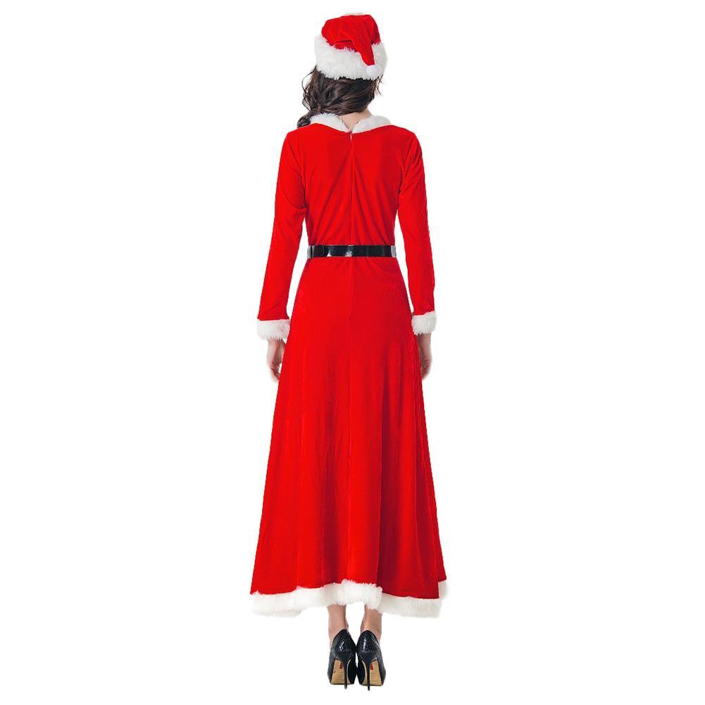 Weihnachtskostüme Weihnachtskleid Langarmshirt Kleid mit Weihnachtsmann Partykleid Festlich Kleid Damen - cosplaycartde