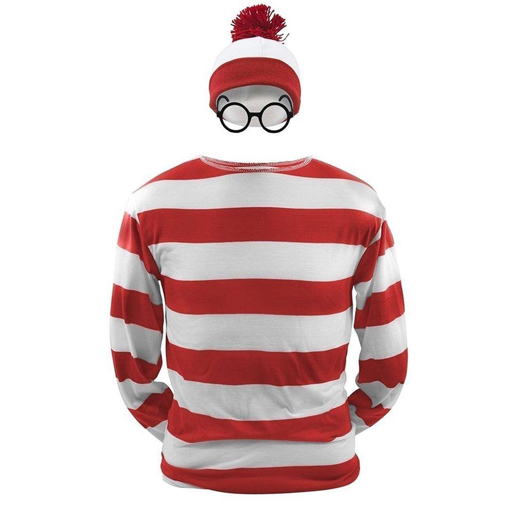 Where's Waldo Waldo Waldo & Friends Wo ist Walter? T-shirt Tee Langarm Cosplay Kostüm - cosplaycartde