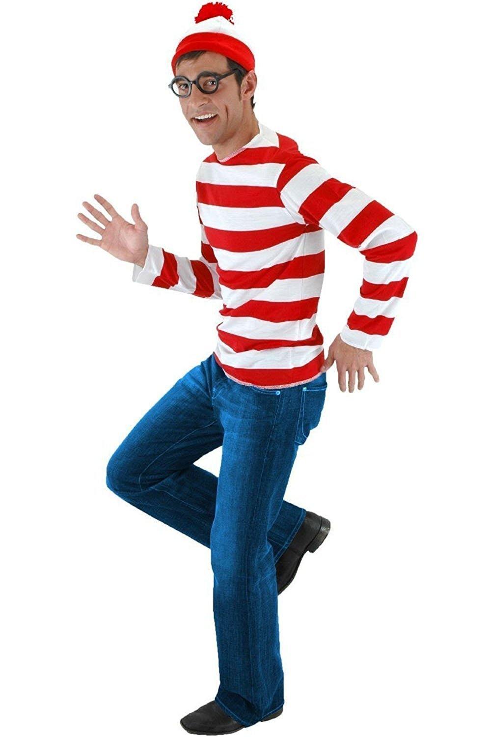 Where's Waldo Waldo Waldo & Friends Wo ist Walter? T-shirt Tee Langarm Cosplay Kostüm - cosplaycartde