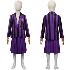 Kinder Wednesday Addams Cosplay Bianca Barclay Schuluniform Outfits Halloween Karneval Kostüm