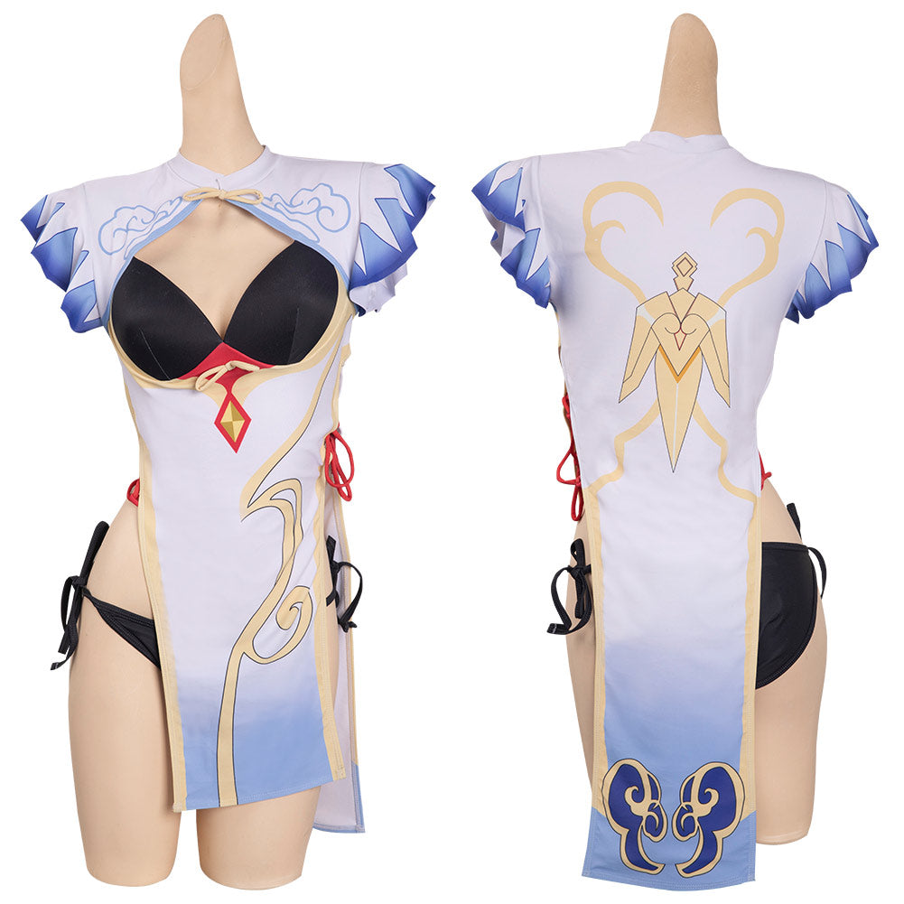 Genshin Impact Ganyu Damen Sommer Originelle Bademode 3tlg. Badeanzug