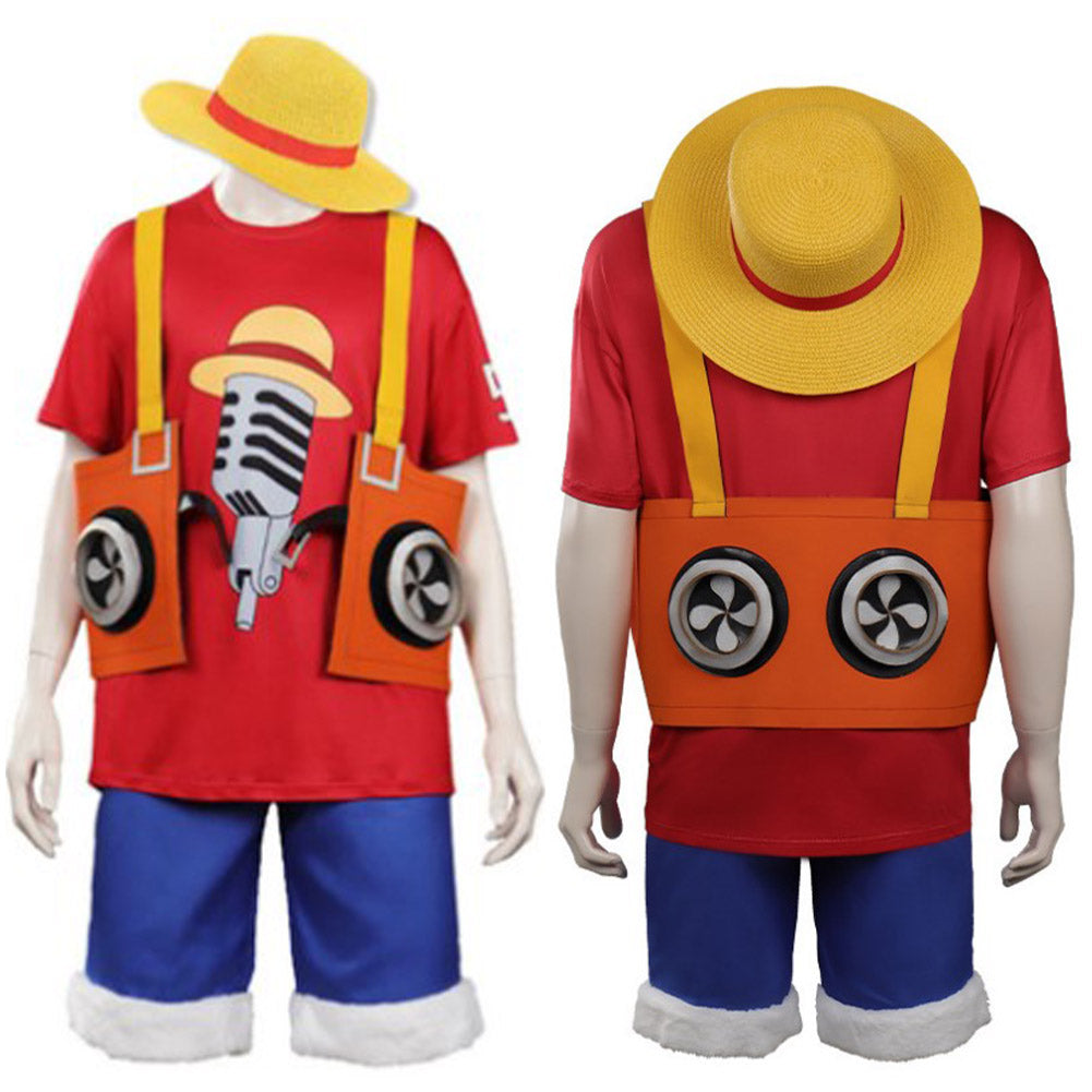 Monkey D. Luffy Cosplay One Piece Film Red  Kostüm Halloween Karneval Outfits