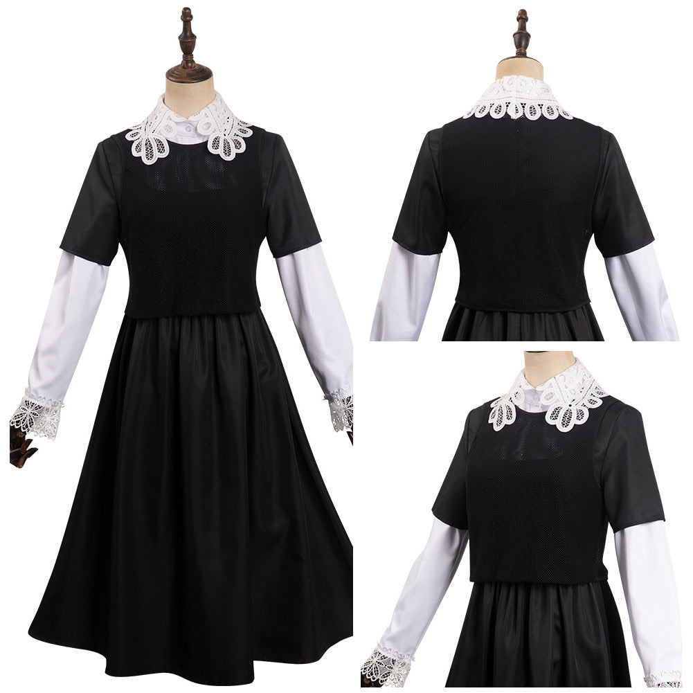 Wednesday Addams Wednesday Cosplay Kostüm Halloween Karneval schwarz Kleid