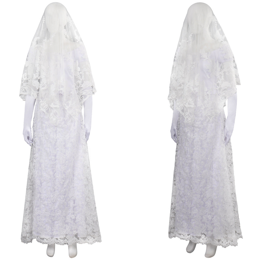Ghost House Film Ghost Braut weißes langes Kleid Cosplay Kostüm Halloween Karneval Outfits