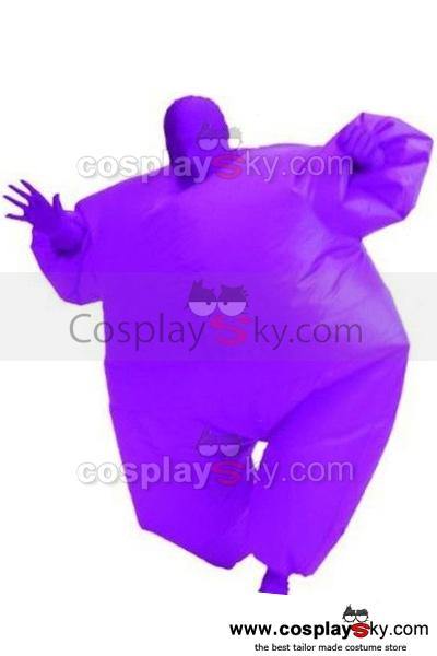 Fatsuit Aufblasbares Kostüm Ganzkörper-Overall Erwachsene Größe Karneval Lila - cosplaycartde