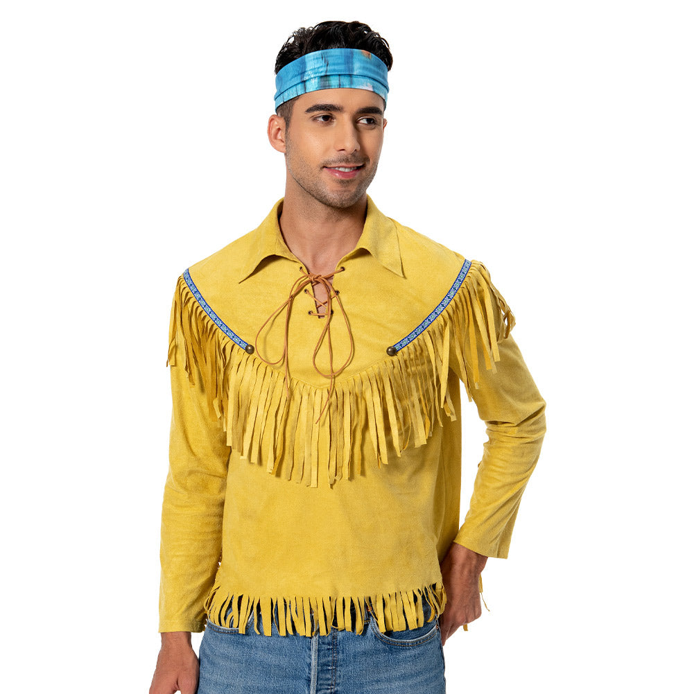 Erwachsene 70er Hippie Cosplay Kostüm Retro Outfits Halloween Karneval Hemd