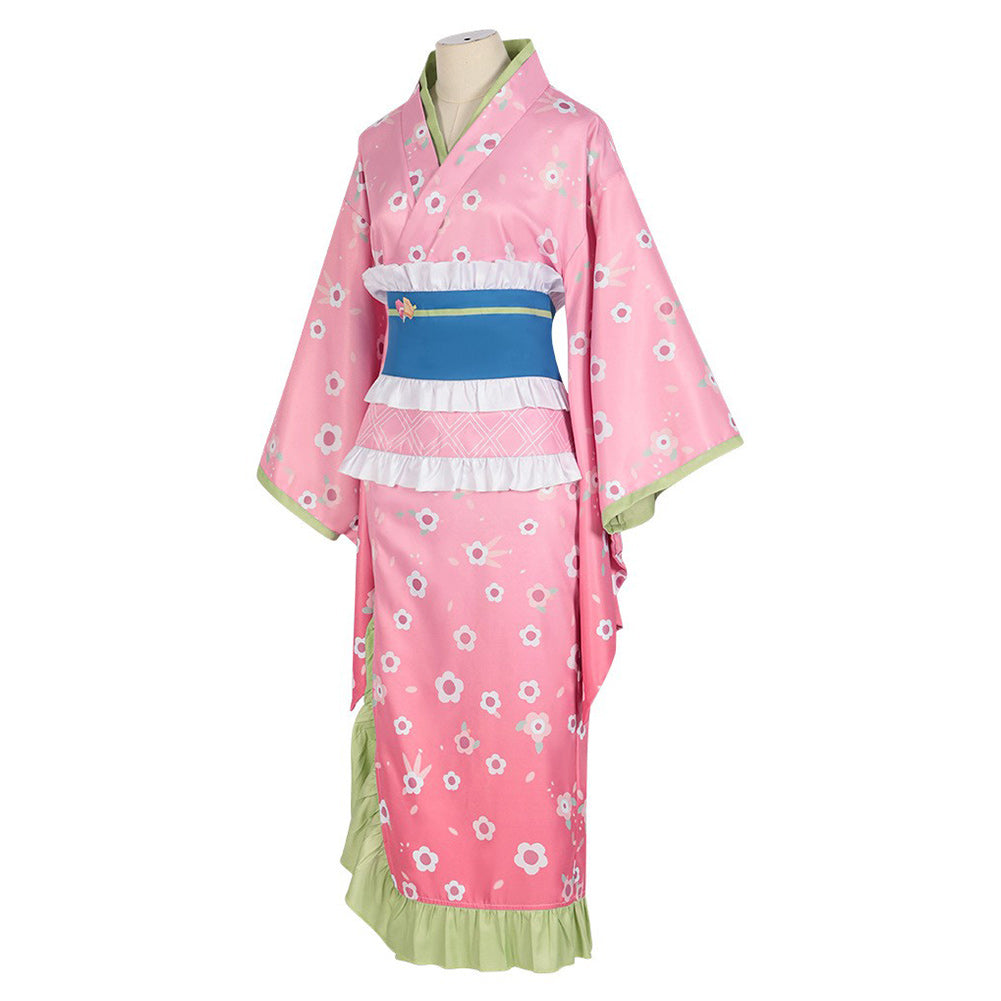 Anime Demon Slayer Kanroji Mitsuri Kimono Cosplay Halloween Karneval Kostüm