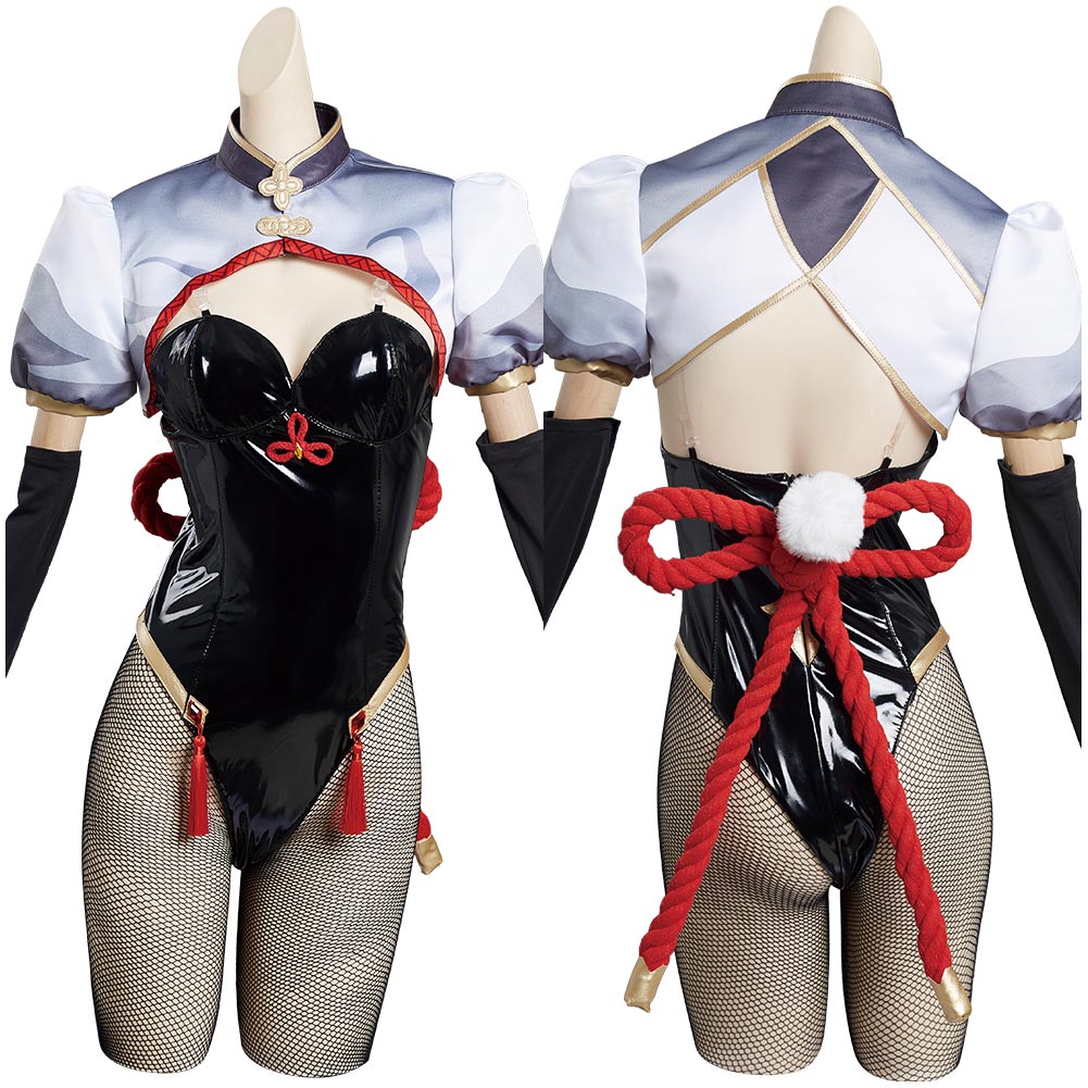 Genshin Impact Shen He Cosplay Bunny Girl Kostüm Halloween Karneval Outfits