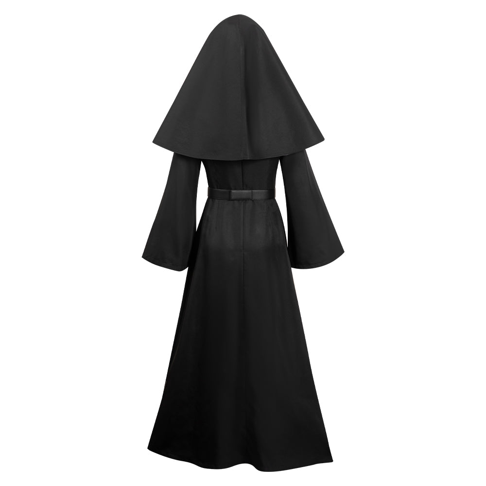 Film The Nun 2 The Nun schwartzes langes Kleid Sets Cosplay Kostüm Halloween Karneval Outfits