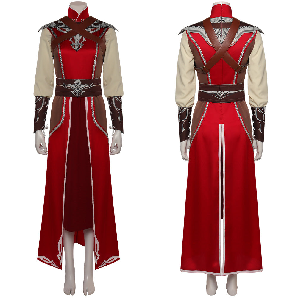 Baldur's Gate 3 Kalah Warlock Hexenmeister Kostüm Set Cosplay Karneval Kostüm