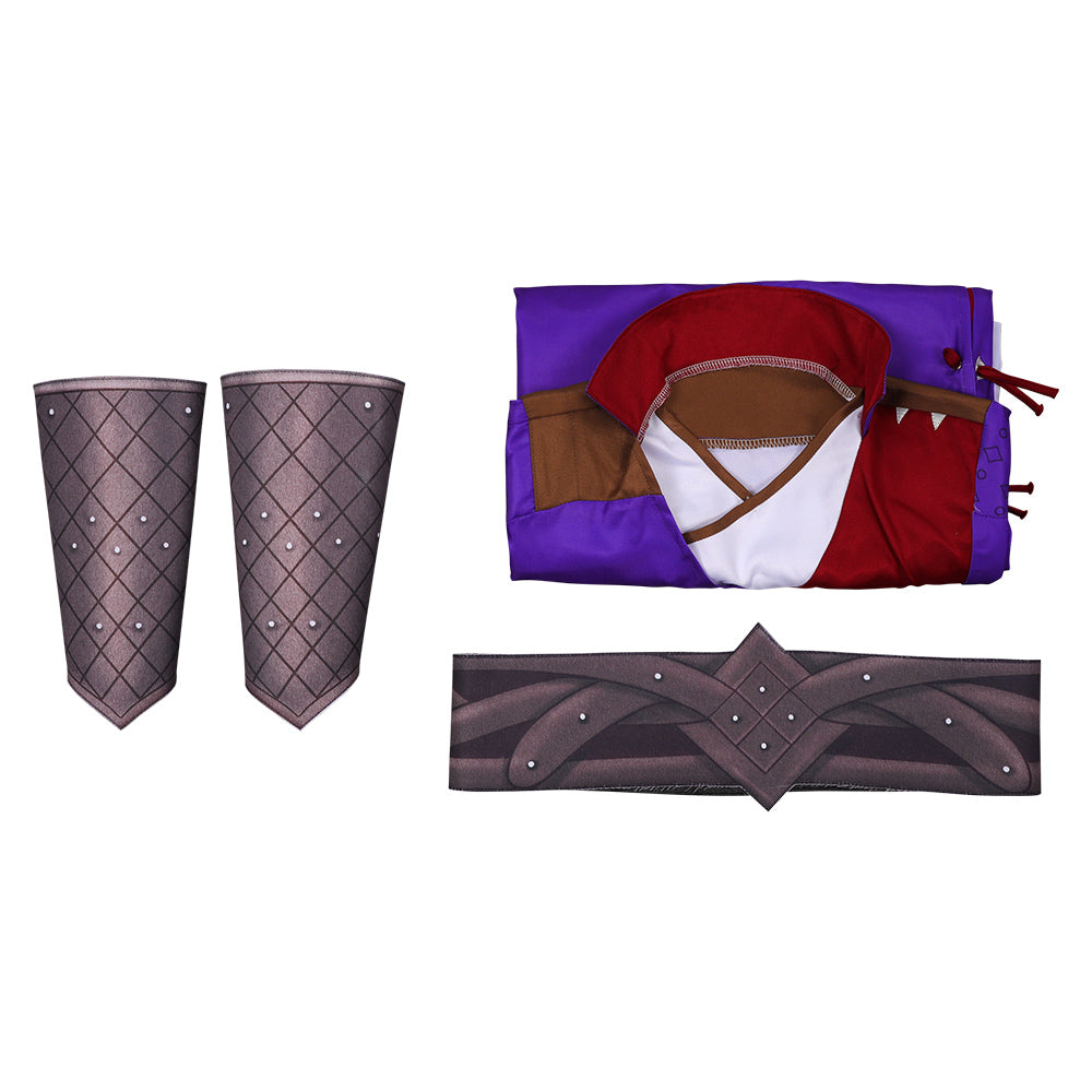 Baldur's Gate Gala lila Kostüm Set Cosplay Halloween Karneval Outfit