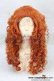 Brave Merida – Legende der Highlands Merida Orange Lockige Perücke Cosplay Wärmeformbeständig - cosplaycartde