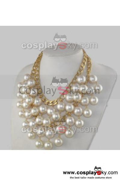 2 Broke Girls Caroline Double Layer Pearl Pendant Necklace Halskette Anhänger - cosplaycartde