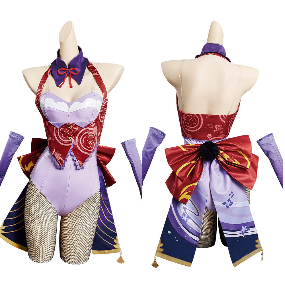 Genshin Impact Beelzebul Raiden Shogun Cosplay Bunny Girl Kostüm Halloween Karneval Outfits