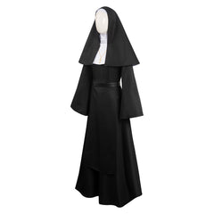 Film The Nun 2 The Nun schwartzes langes Kleid Sets Cosplay Kostüm Halloween Karneval Outfits