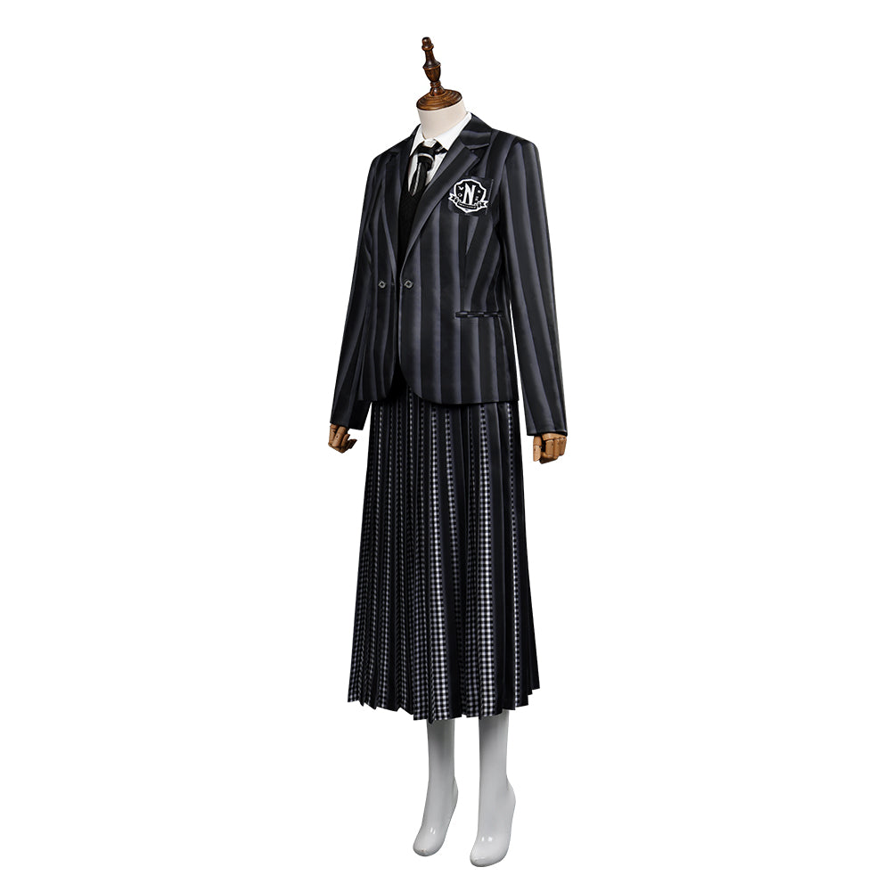 Addams Cosplay School Uniform Halloween Karneval Outfits