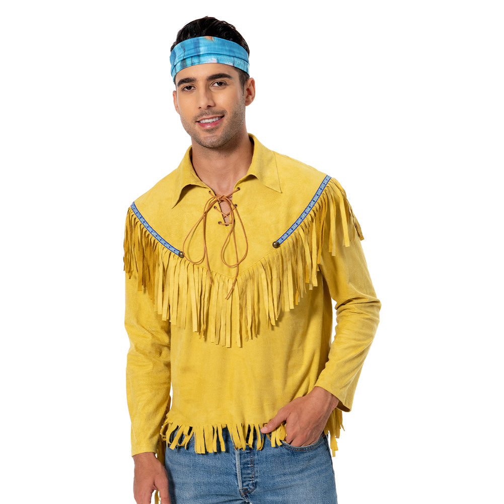 Erwachsene 70er Hippie Cosplay Kostüm Retro Outfits Halloween Karneval Hemd