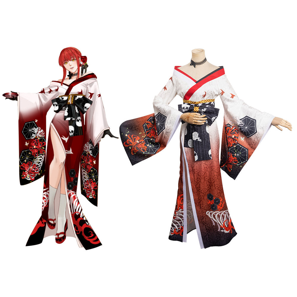 Chainsaw Man Hyakkiyakou‘s Shutendoji Makima Cosplay Kostüm Halloween Karneval Originell Kimono	