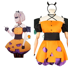 Nishikigi Chisato Cosplay Lycoris Recoil Kostüm Halloween Karneval Pumpkin Kleid