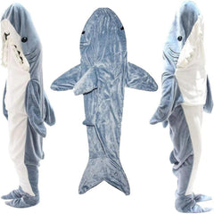 Hai-Decke Hoodie Erwachsene, tragbare Hai-Decke, Hai-Schlafsack, weicher kuscheliger warmer Flanell-Hoodie, Hai-Decke Onesie