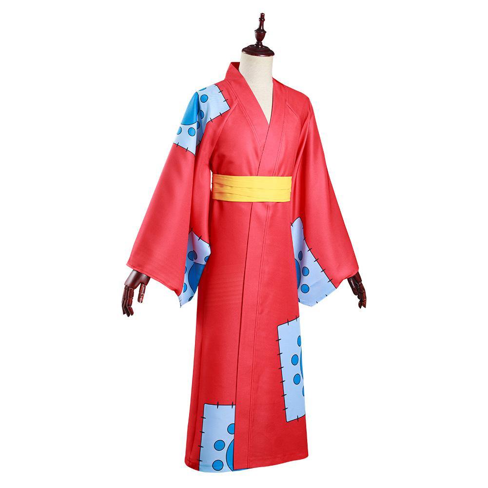One Piece Wano Country Monkey D. Luffy Cosplay Kostüm Kimono Outfits Halloween Karneval Suit - cosplaycartde