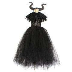 Mädchen Maleficent Cosplay Kostüm Outfits Halloween Karneval Kinder 5tlg. Kleid