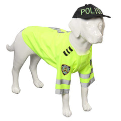 Haustier Hund Polizei Kleidung Cosplay leuchtendes grünes Kostüm Halloween Karneval Outfits