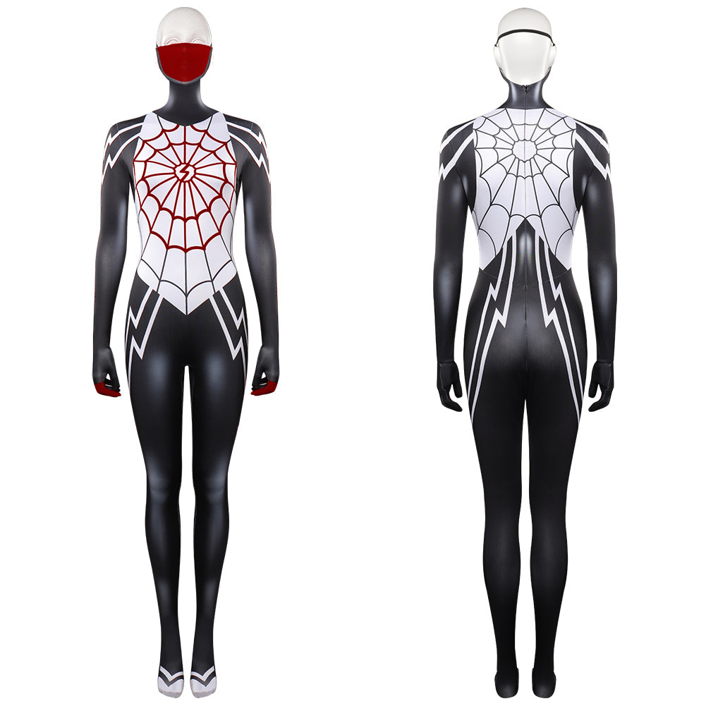 Spider-Man Silk Cosplay Cindy Moon Outfit Halloween Karneval Jumpsuit