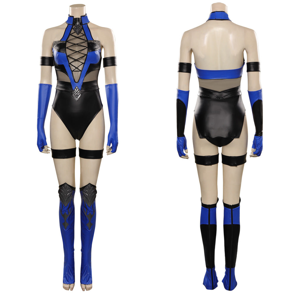 Mortal Kombat 4 Kitana Cosplay Kostüm Outfits Halloween Karneval Jumpsuit