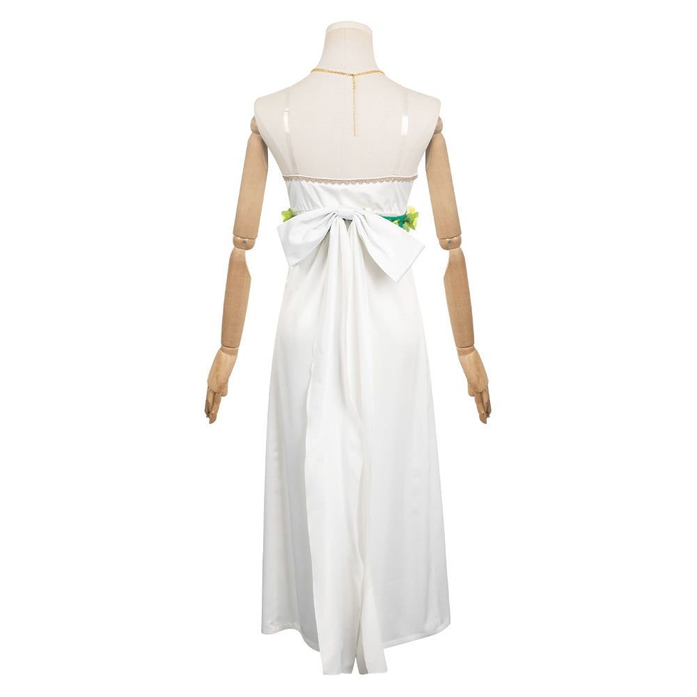 Final Fantasy Aerith Gainsborough Weiß Kleid Cosplay Kostüm Set
