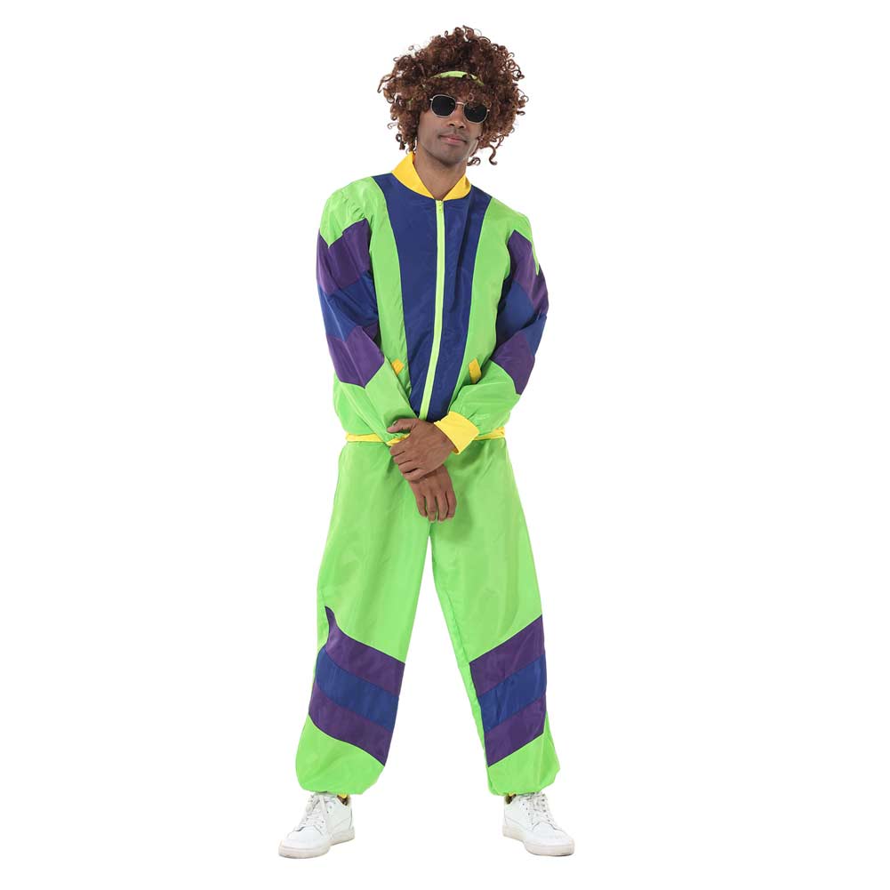 Herren Retro Vintage Hip-Hop Disco Cosplay Kostüm Jacke Hose Stirnband Sprotwear Outfits 70er 80er Jahre