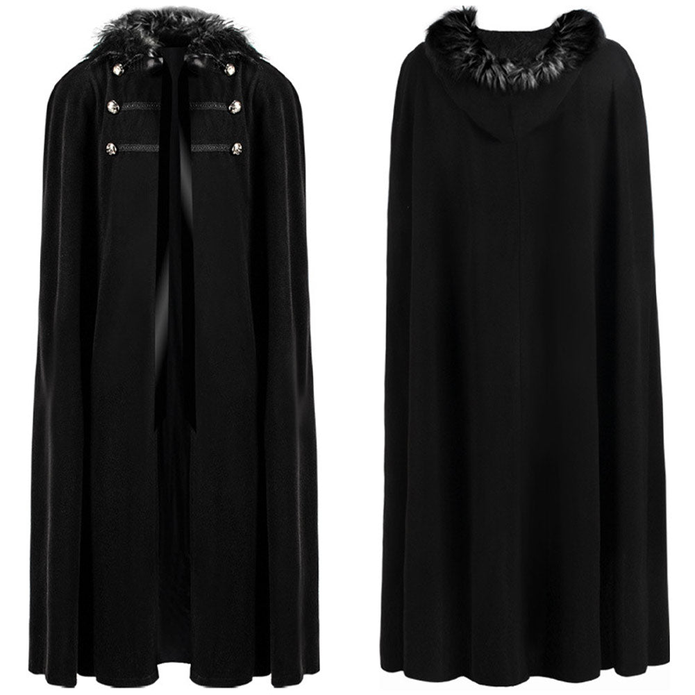 Herren Steampunk Cosplay Kostüm Retro schwarz Mantel Viktorianischer Umhang Outfits Cosplay Kostüm Outfits
