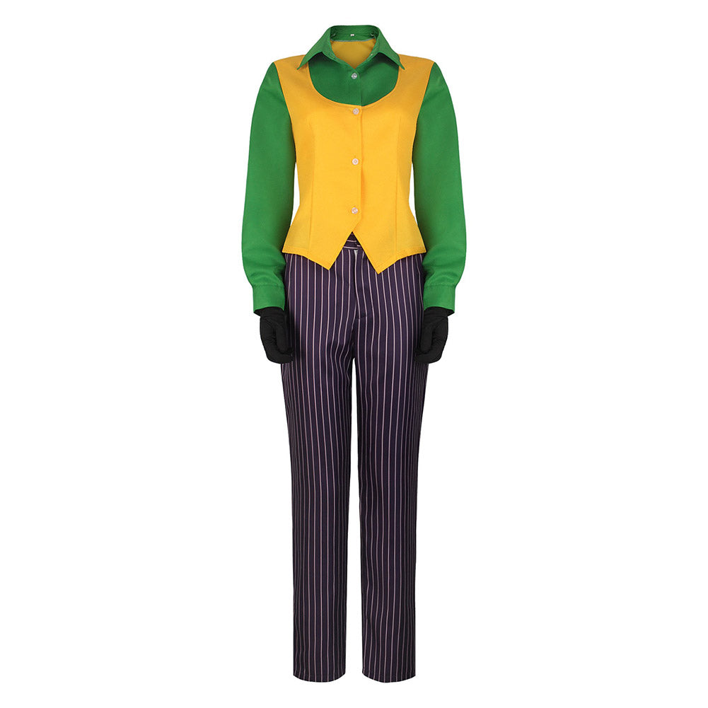 Joker Cosplay Kostüm gestreift Halloween Karneval Outfits