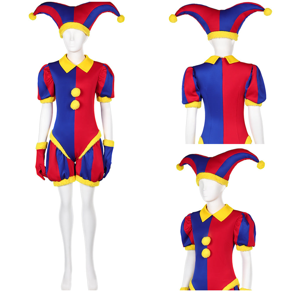 Kinder Der Unglaubliche Digitale Zirkus Pomni Kostüm Halloween Jumpsuit Set