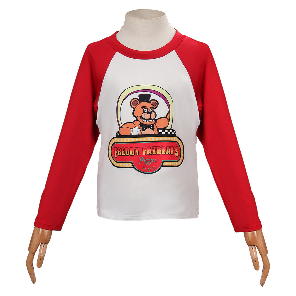 Kinder Five Nights at Freddy's FNAF rot T-Shirt langarm Cosplay Kostüm