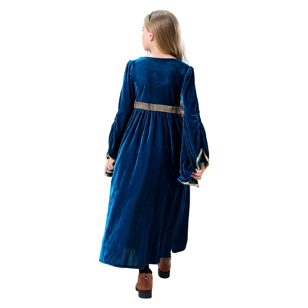 Kinder Mädchen blau Retro Mittelalterliches Palast Prinzessin Kleid Cosplay Kostüm Outfits Halloween Karneval Anzug