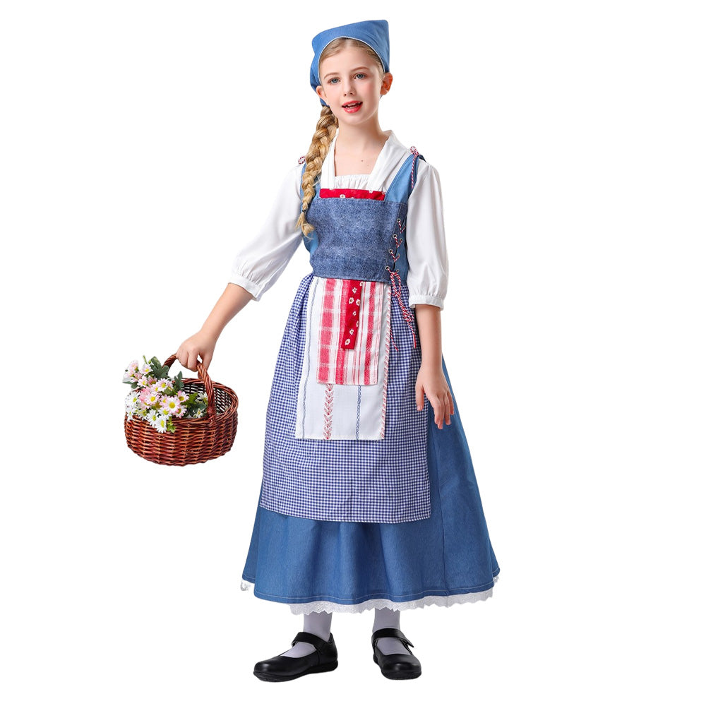 Kinder Mädchen Cosplay Kostüm Kleid Fantasia Outfits Halloween Karneval Party Verkleidung Rollenspiel Anzug