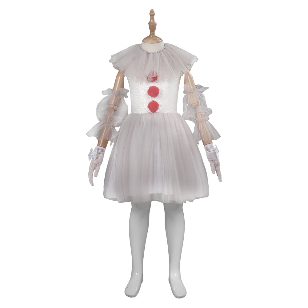 Kinder Mädchen Film Es IT Pennywise The Clown Kleid Cosplay Halloween Karneval Outfits