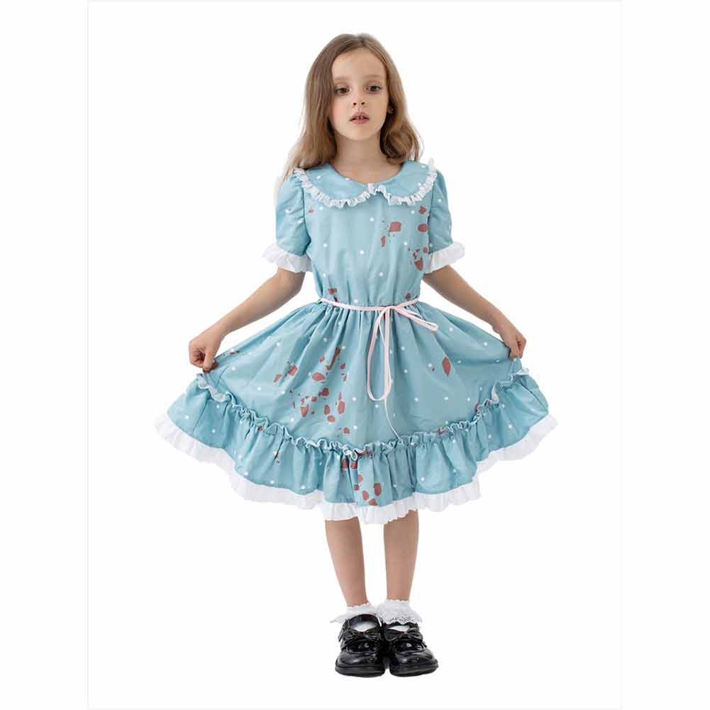Kinder Mädchen The Shining Zwillinge blaues Kleid Cosplay Halloween Kostüm