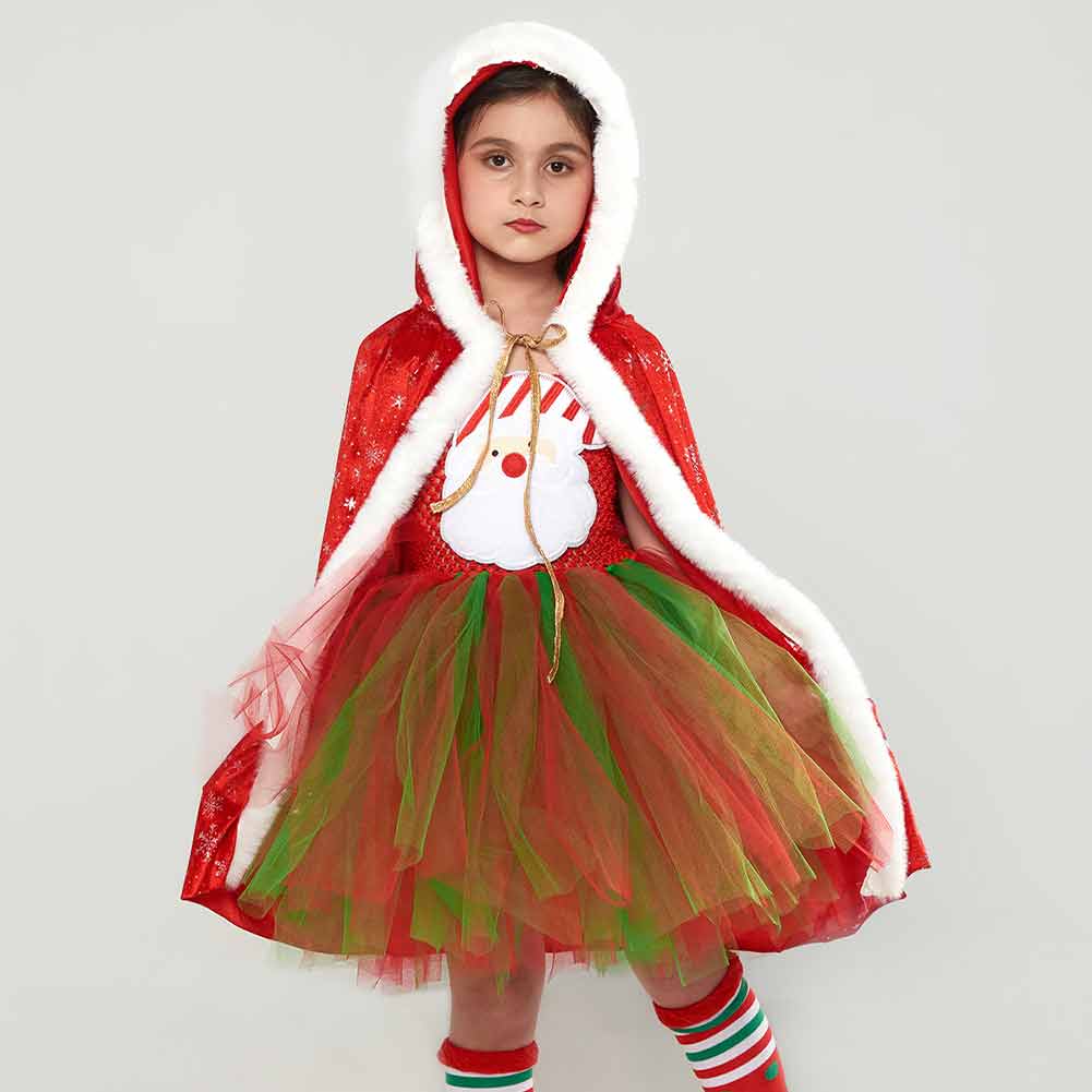 Kinder Mädchen Weihnachten Cosplay Kostüm Tutu Kleid Outfits Halloween Karneval Party Anzug €