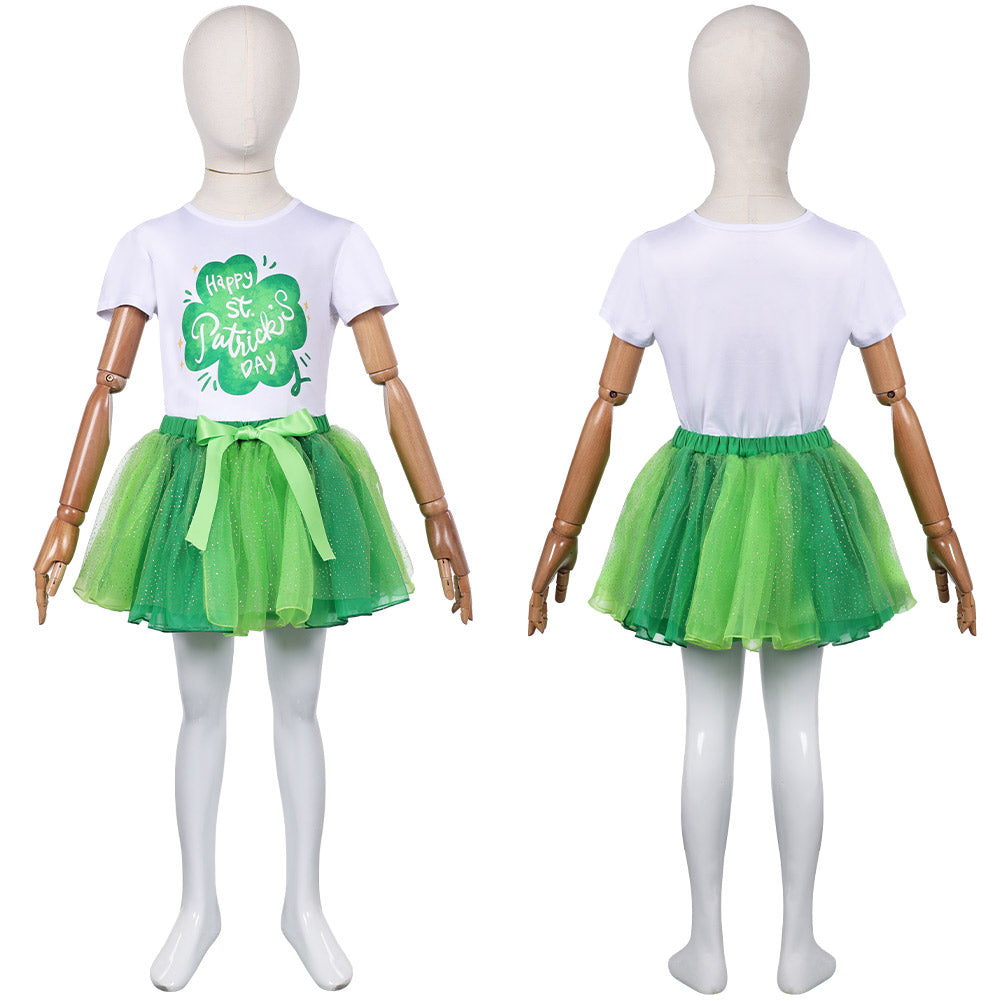 Mädchen Kinder St. Patrick’s Day Tüllkleid Saint Patrick's Day Kleid