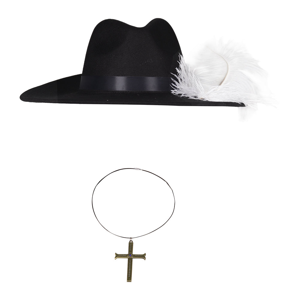 One Piece Dracule Mihawk Hut mit Halskette Hawk Eyes Cosplay Requisite