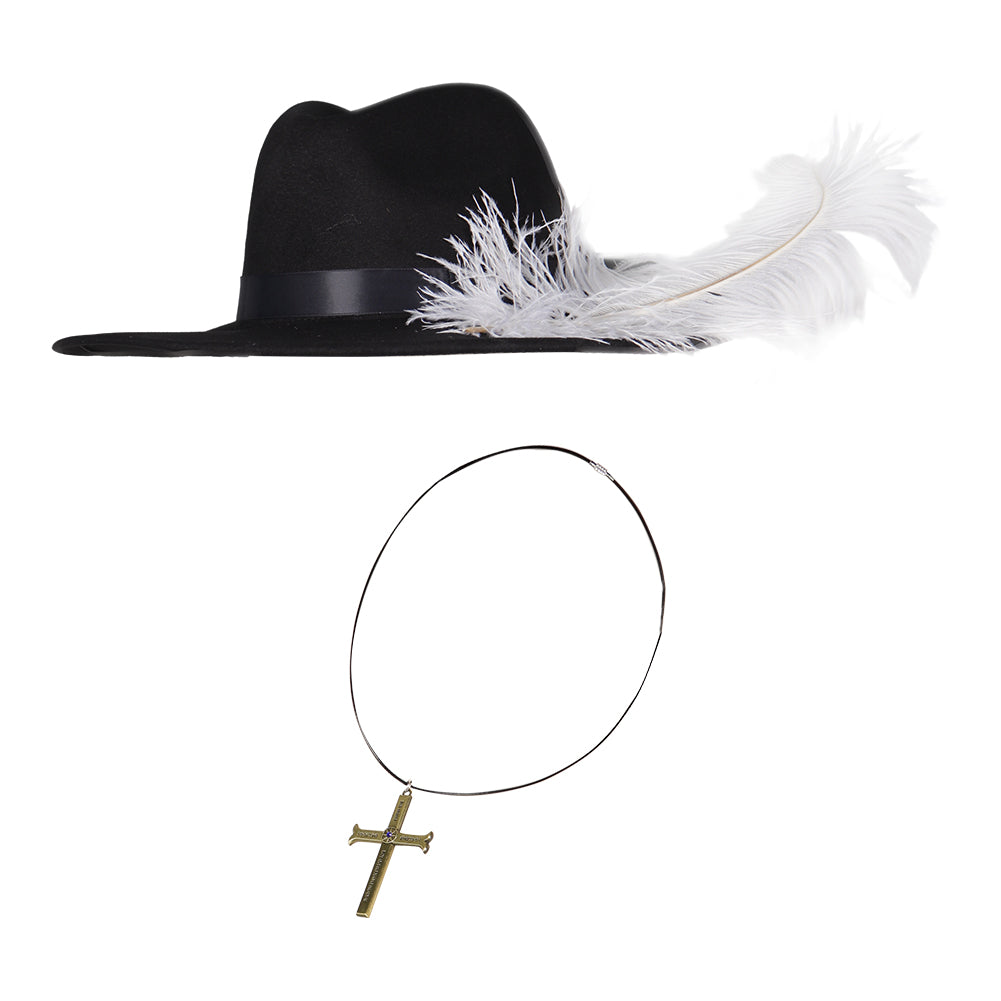 One Piece Dracule Mihawk Hut mit Halskette Hawk Eyes Cosplay Requisite