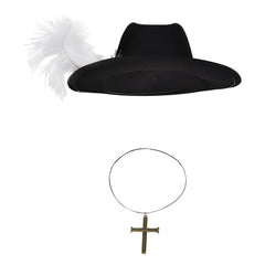 One Piece Dracule Mihawk Hut mit Halskette Hawk Eyes Cosplay Requisite