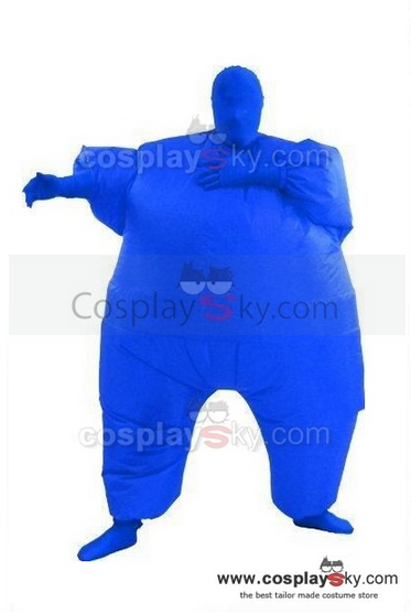 Erwachsene Fatsuit Inflatable Kostuem Jumpsuit Blau - cosplaycartde